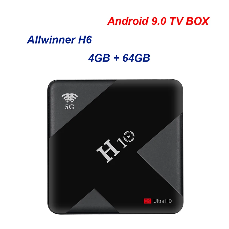 H10 Android 9,0 Smart Tv Box 4Gb 64Gb Allwinner H6 четырехъядерный 6K телеприставка двойной Wifi 2,4G/5G Usb3.0 Wifi медиаплеер(Us P