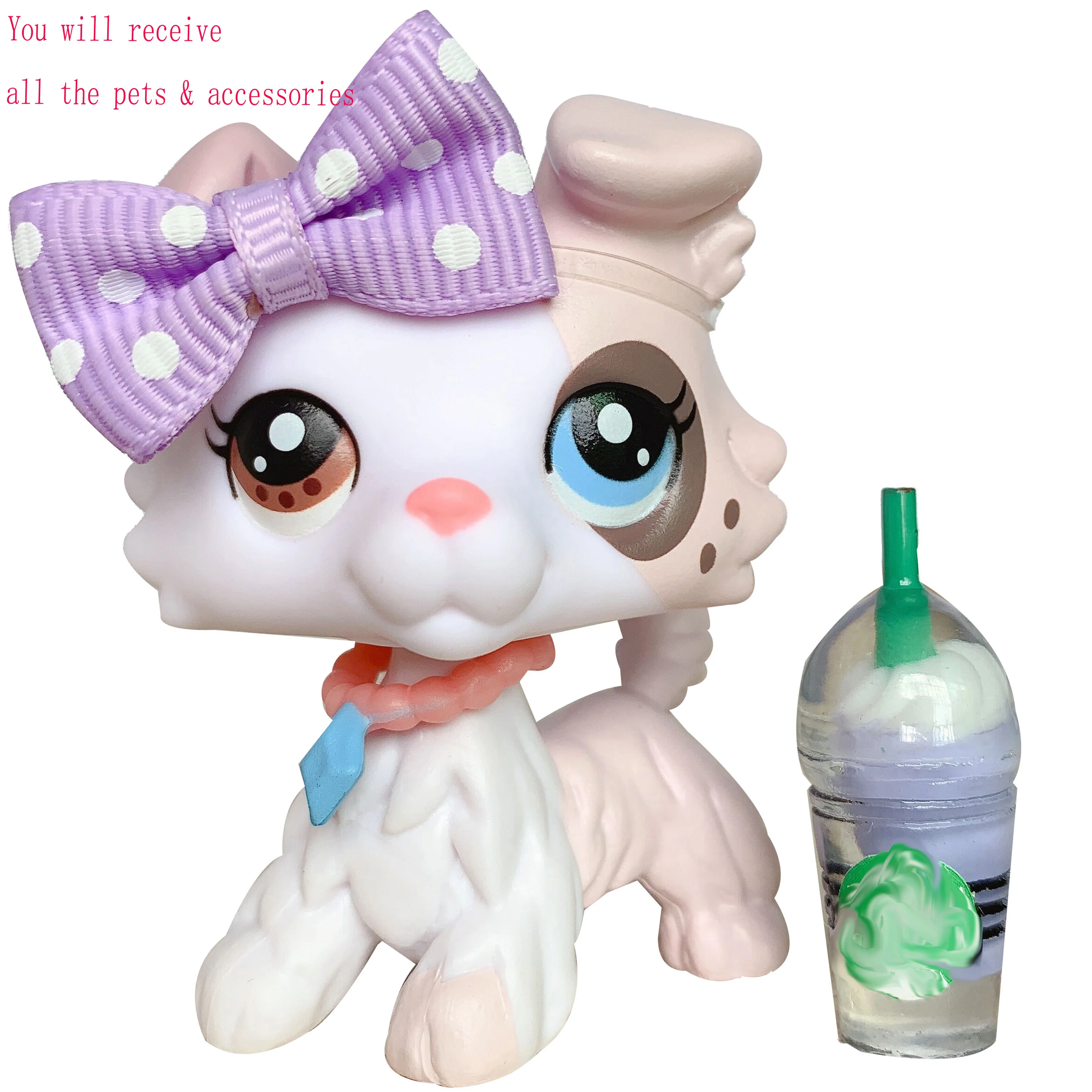 Littlest pet shop Custom Made LPS White Collie Ice Cream Spot Different