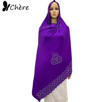 

2020 New African Soft Cotton Lace scarf Muslim Women African scarf for shawls wraps BM994