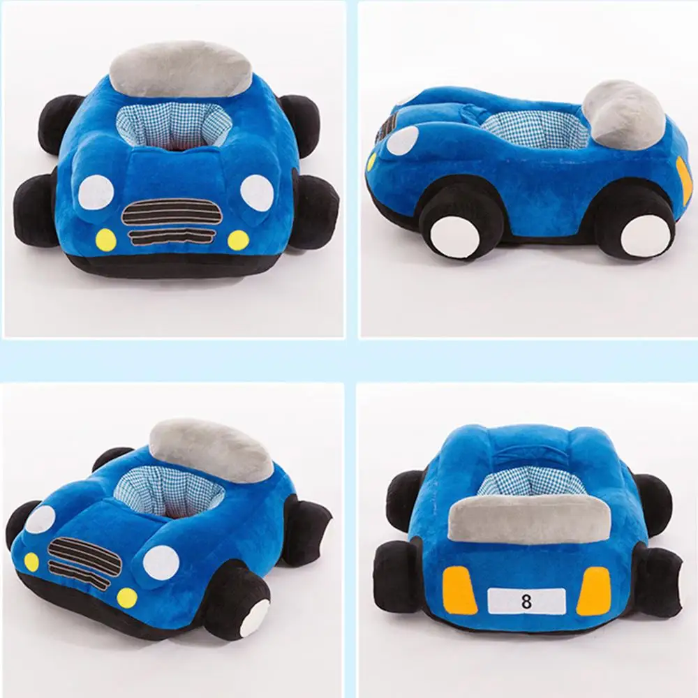 Baby Sofa Seat Cover Car Shape Plush Seat Support Kid Learn to Sit Training Chair