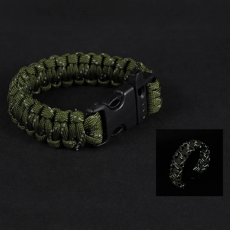 1 шт. Рабочий стол с девятью core Светоотражающие тканые браслет свисток аварийная