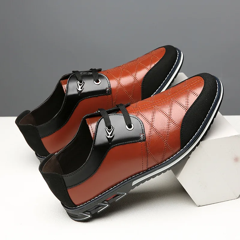 CAGILKZEL/ г. Демисезонная Мужская обувь дышащая повседневная обувь мужские модные Полуботинки на шнуровке на плоской подошве chaussure homme - Цвет: 3287 Brown