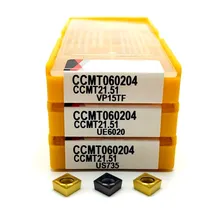 Outil de fraisage à lame CNC, en carbure CCMT060204 VP15TF CCMT060204 UE6020, outils de tour à lame intérieure, CCMT 060204, 10 pièces