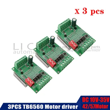 

3pcs TB6560 3A STEPPER motor DRIVER board DC 10V-35V CNC Single axis controller module 10 files motor drives