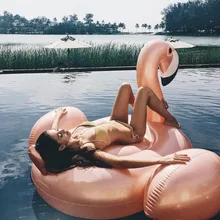 Inflatable Swimming pool Rose Golden Flamingo Ring Pool Party Toys Water Mattress Beach Bed Swimming Pool For Adults