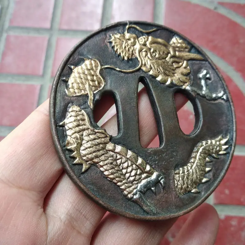 Винтажный прилегающий чехол Tsuba аксессуар для дракона часть японской катаны