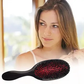 Günstig Oval Wildschwein Borsten Nylon Haar Kamm Mini Anti-statische Kopf Kopfhaut Massage Kamm Haarbürste Salon Haar Pinsel Styling Werkzeug