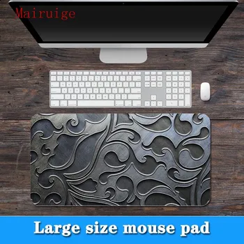 

Mairuige big promotion large size multi-size stainless steel metal intaglio pattern lock edge PC computer notebook mouse pad