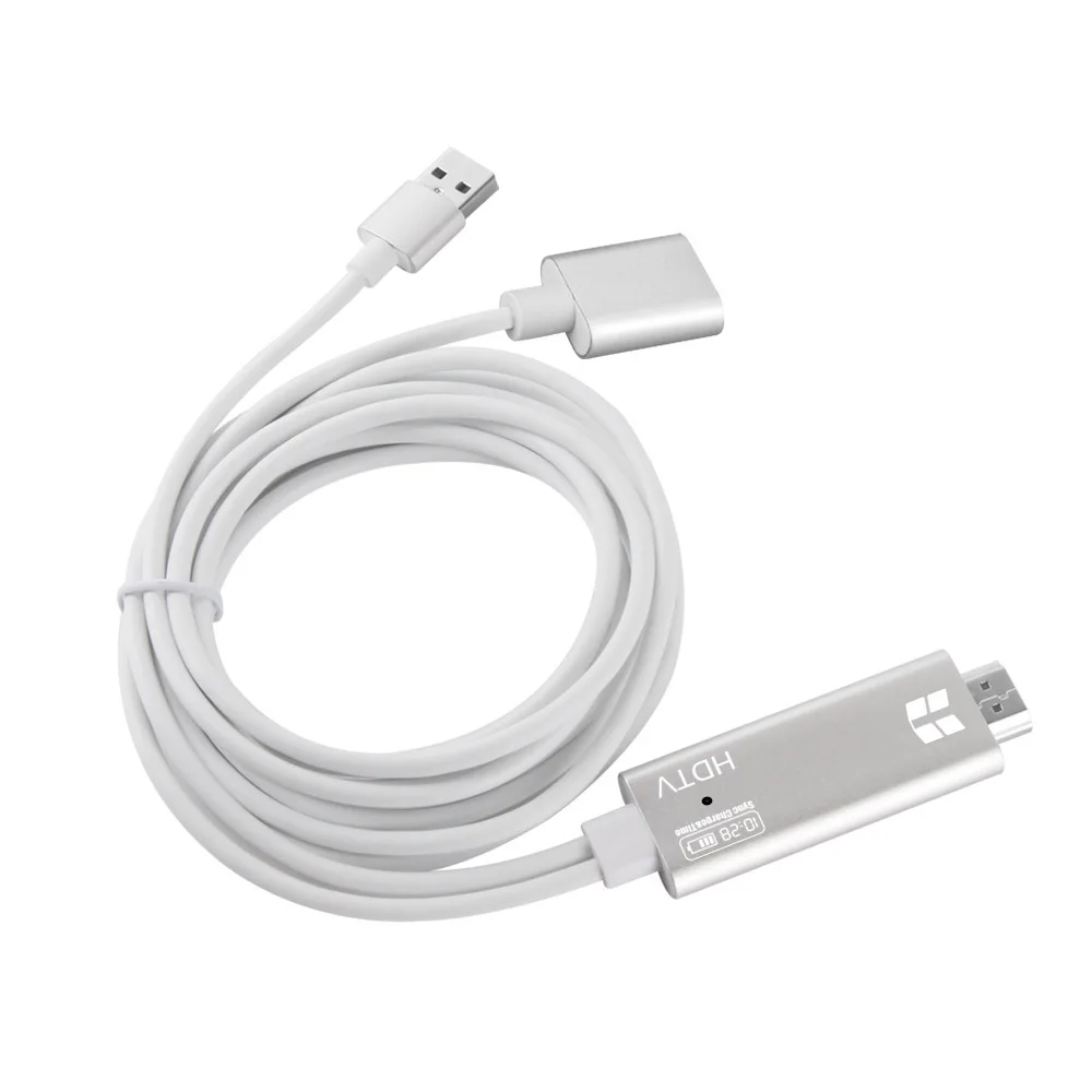 1 м 2в1 HDMI кабель без задержки USB Женский HDTV для Apple и Android мобильного телефона