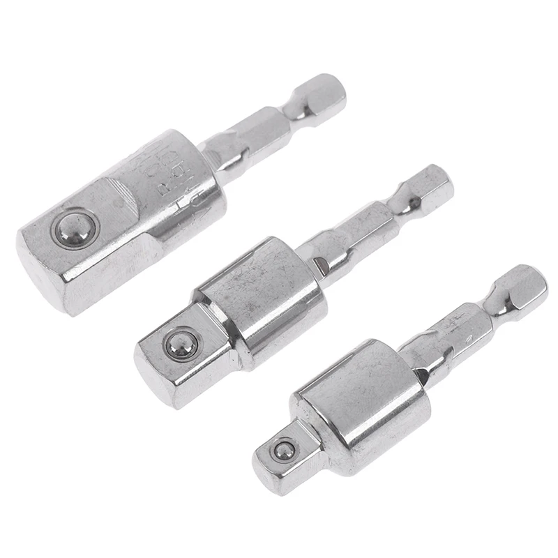 

360 Degree 1/2 1/4 3/8 Wind Batch Electric Wrench Hex Handle To Square Head Sleeve Conversion Tool Connecting Rod