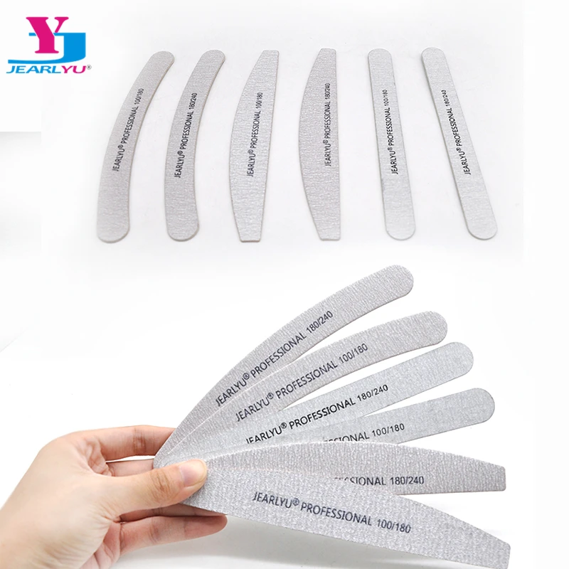 10 Pcs/lot Wood Nail File 100/180/240 Manicure Files Doublesided Nails