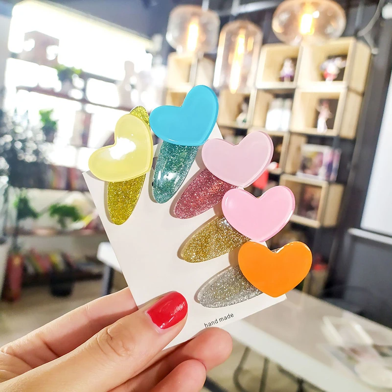 New Candy Colorful Hairclips For Girls Sweet Heart Cute Star Hair Clips Women Hairpins Accessories Ladies Headwear |