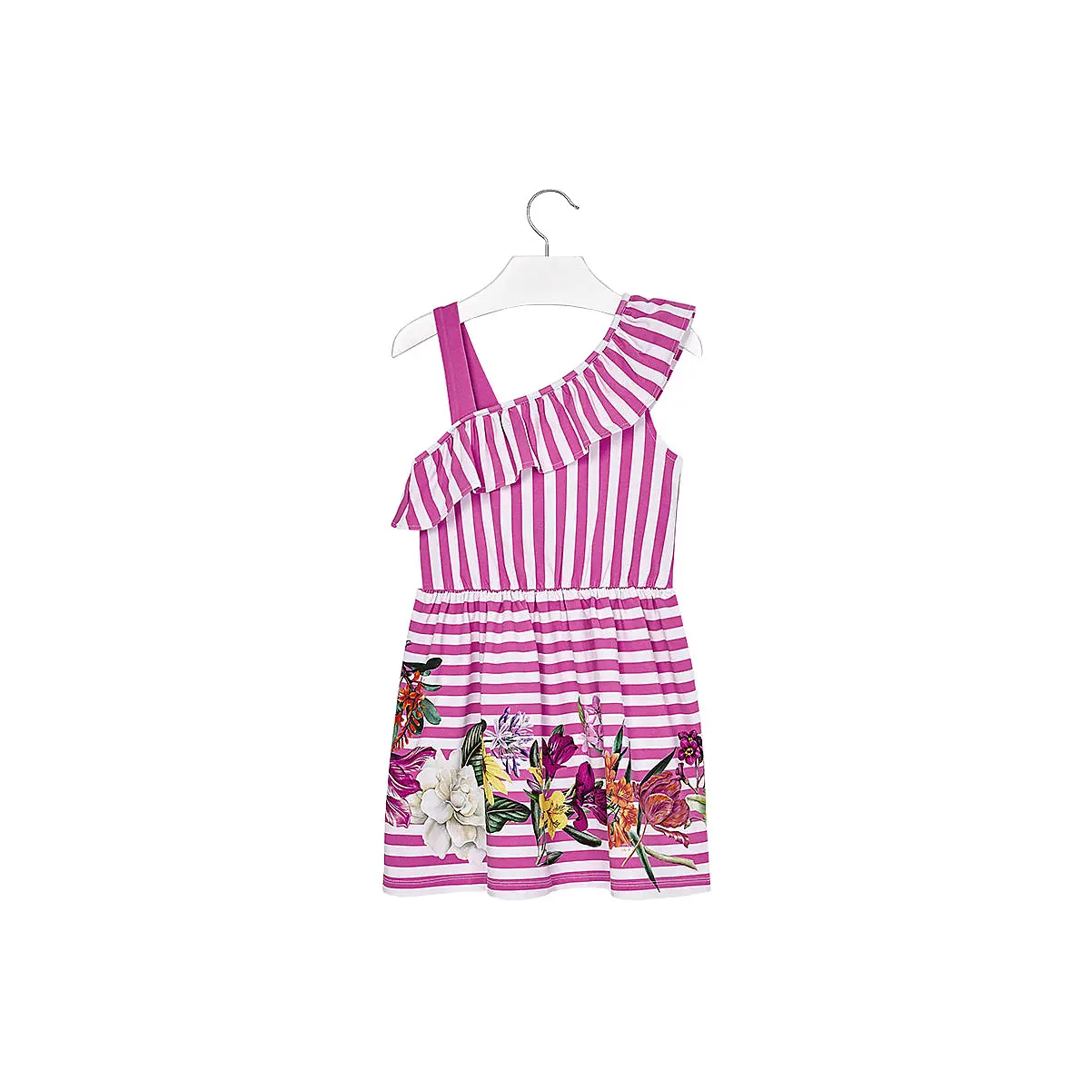 MAYORAL Jurken 10688893 Meisje Kinderen voorzien plooirok Roze Katoen Casual Gestreepte Knie-Lengte Mouwloze Mouwen MAYORAL Jurken 10688893 Meisje Kinderen voorzien plooirok Roze Katoen Casual Gestreepte Knie-Lengte Mouwloze Mouwen