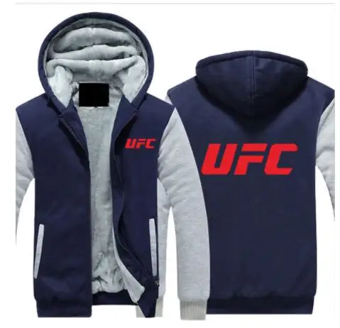 Для UFC, мужская куртка с буквенным принтом и логотипом, плотное пальто, мужские толстовки, теплое пальто, хлопковая куртка, флисовая толстовка с капюшоном, толстовки с длинным рукавом