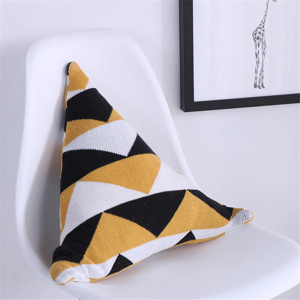 Cotton Canvas Pillow Cartoon Pattern Backrest Back Cushion Bed Cushion Sofa Removable Waist Pillow