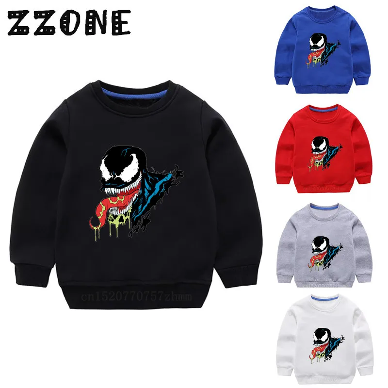 Children's Hoodies Kids Marvel Movie Venom and Deadpool Funny Sweatshirts Baby Pullover Tops Girls Boys Autumn Clothes,KYT5271