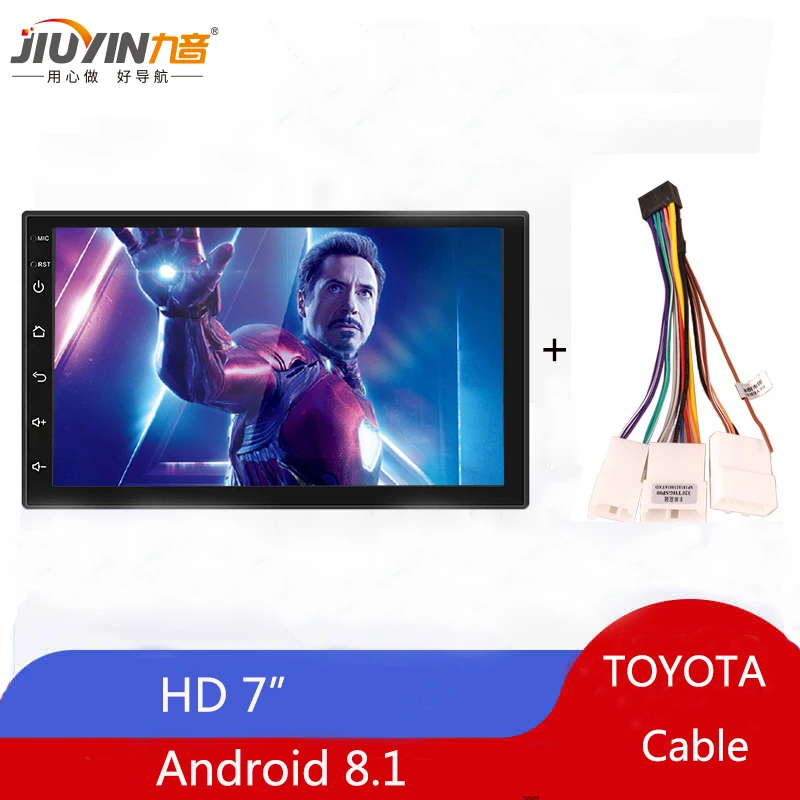 Rádios de Carro Jiuyin Android Polegada Ultra-fino 2 Din Gravador Universal Estacionamento Gps Estéreo Multimidia Auto Player Retrovisor 8.1 7 38 Rádios automotivos