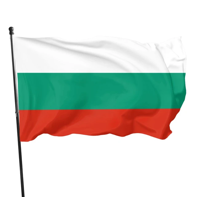 Bulgaria Flag Depicted In Bright Paint Colors On Old Relief Plastering Wall Textured Banner On Rough Background