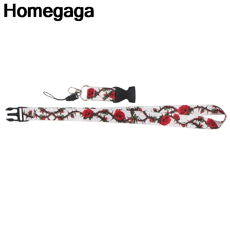 Homegaga винтажная роза Lanyards id Держатели для телефонов ожерелье аксессуар для ключей шеи ремни нагрудные опознавательные Значки для идентификации владельцев тесьма D2334