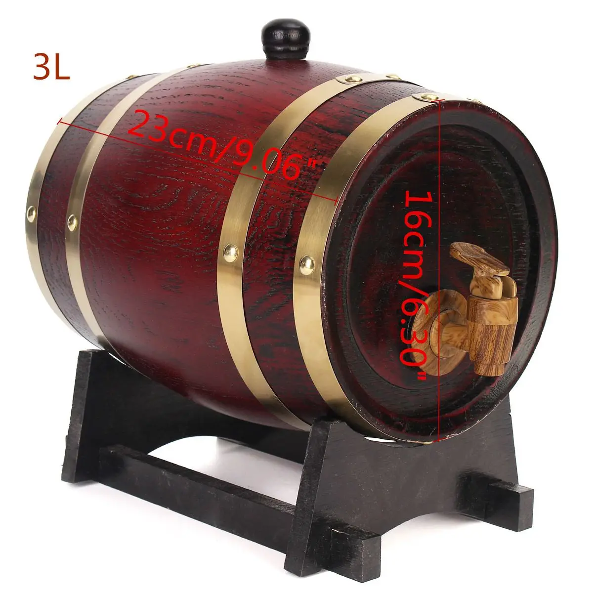 3L 1.5L/3L/5L деревянные винные бочки для ферментации, бочонок, древесина, заваренный красное вино, дубовый баррель, Виски Ром, пивоваренный бочонок, барные аксессуары - Цвет: 3L