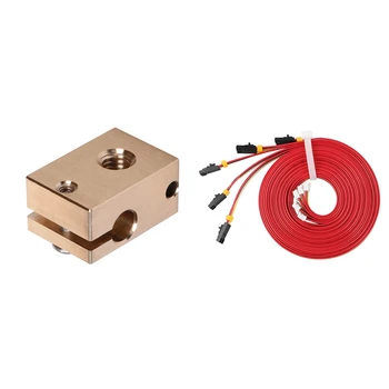 

1 Pcs Copper Brass Heater Block,V6 Heating Block & 5Pcs 1M Nama17 42 Stepper Motor Cables