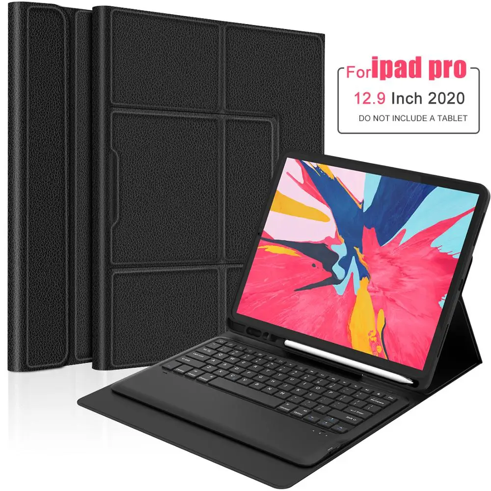 Чехол с клавиатурой для iPad Pro умный кожаный чехол Bluetooth-клавиатурой 12 9 дюйма 2020