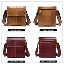 

Men's bag leather messenger bag vertical casual men's shoulder bag top layer cowhide bag cover type shoulder messenger bag tide