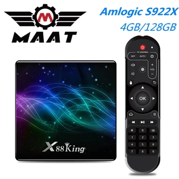 

MAAT X88 King Amlogic S922X 4GB 128GB Smart TV Box Quad Core H.265 5G Wifi 1000M BT5.0 Youtube Android 9.0 Media Player