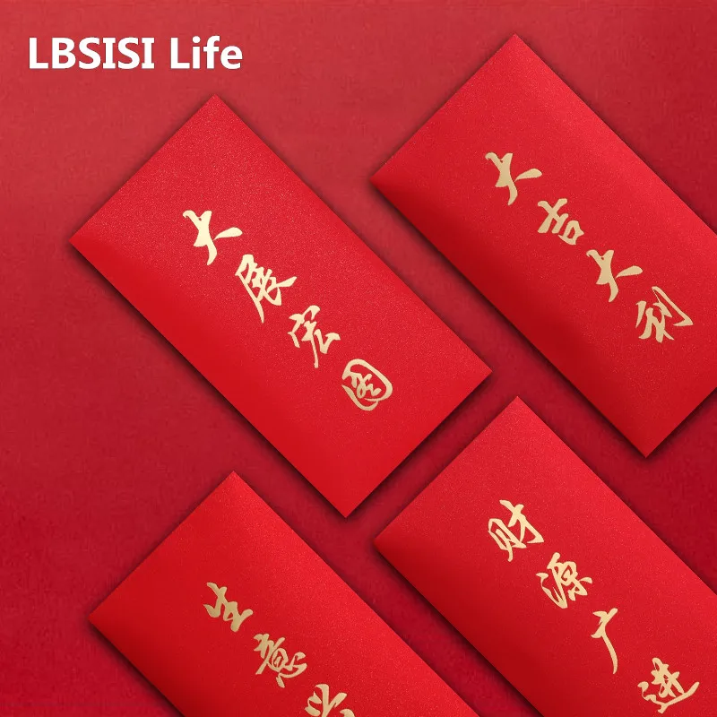 

LBSISI Life 20pcs/Lot Hongbao Spring Festival Red Envelopes Lucky Bag For Wedding Chinese New Year Red Packet Fu 2022 Tiger