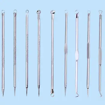 

9 Pcs Stainless Steel Blackhead Pimple Remover Acne Extractor Set Portable Blackhead Remover Set Acne Remover Face Care Tool