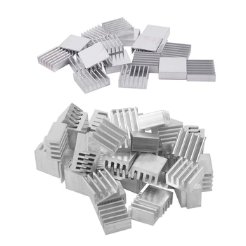

20Pcs 20mm x 20mm x 6mm Aluminum Heatsink Radiator Cooling Fin Silver Tone & 50Pcs 9x9x5mm Mini Aluminium Heatsink