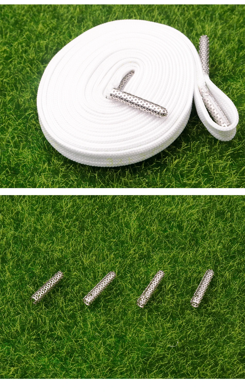 3,8*23mm Boot Schnürsenkel Silber Aglets 4 teile/satz Sneaker String Persönlichkeit Trendy Schuh Seil Tipps Silber Offene hohle Metall Kopf – Detail 7