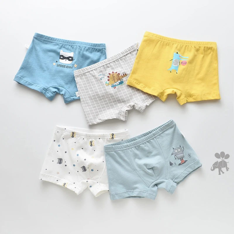 5 шт./лот трусы для мальчиков и девочек детское нижнее белье хлопковые