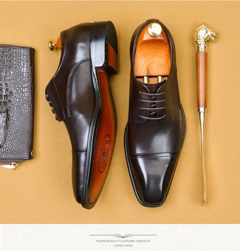 Роскошные Chaussure Для мужчин кожаные туфли деловая одежда, костюм; Для мужчин брендовая из материала под бычью кожу натуральная кожа черного цвета на шнуровке свадебные туфли мужская обувь