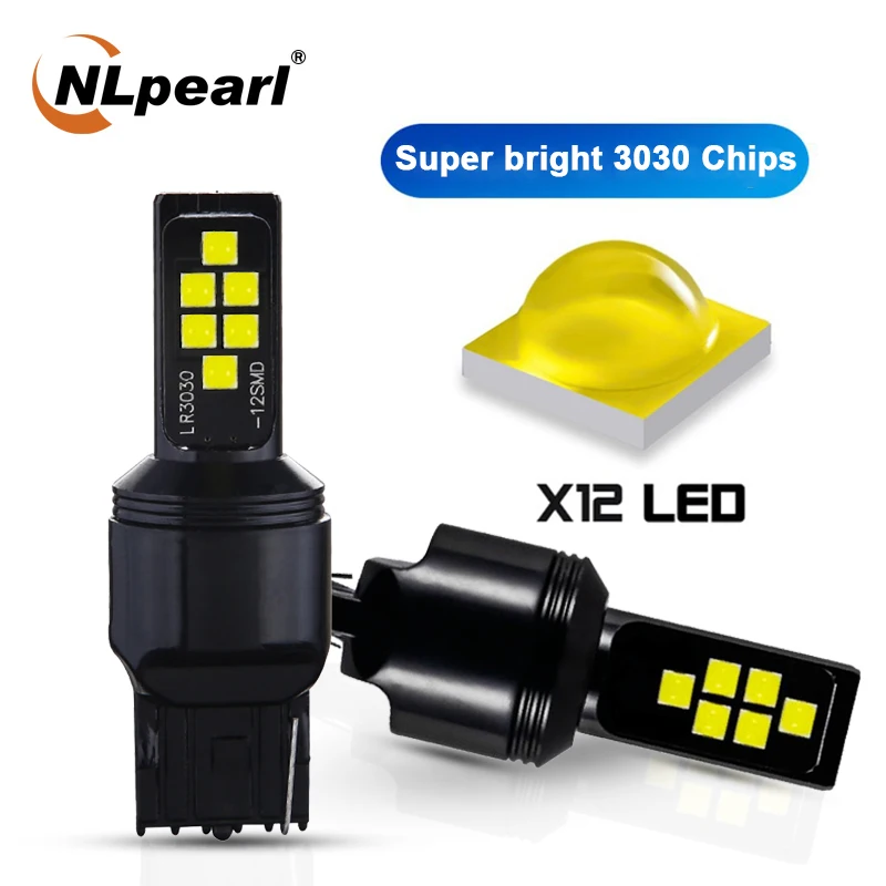 

NLpearl 2x T20 LED Signal Lamp 7440 LED W21W WY21W Bulb 12V 12SMD 3030 Chip 7443 LED W21 5w Car Reserve Lamps Brake Light Amber