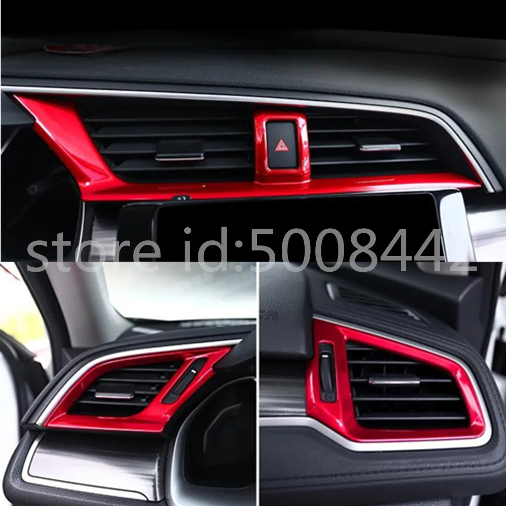 Для Honda civic 10th sedan отделка рамы автомобиля ABS матовый передний кондиционер на выходе вентиляционное отверстие
