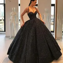 Черное бальное платье Бальные платья с бретельками на бретельках для дня рождения пышные платья 16 Vestidos De quinceavienera