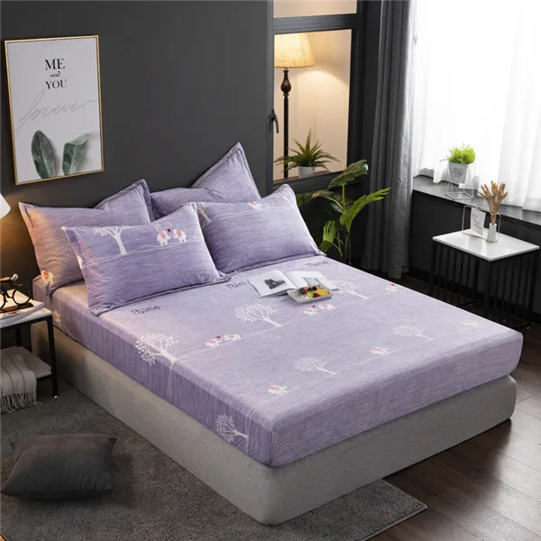 style22 Простыня ярко-фиолетовая Твин Полный queen King size мягкая фланелевая флисовая удобная эластичная простыня сплошной цвет домашний текстиль - Цвет: style22