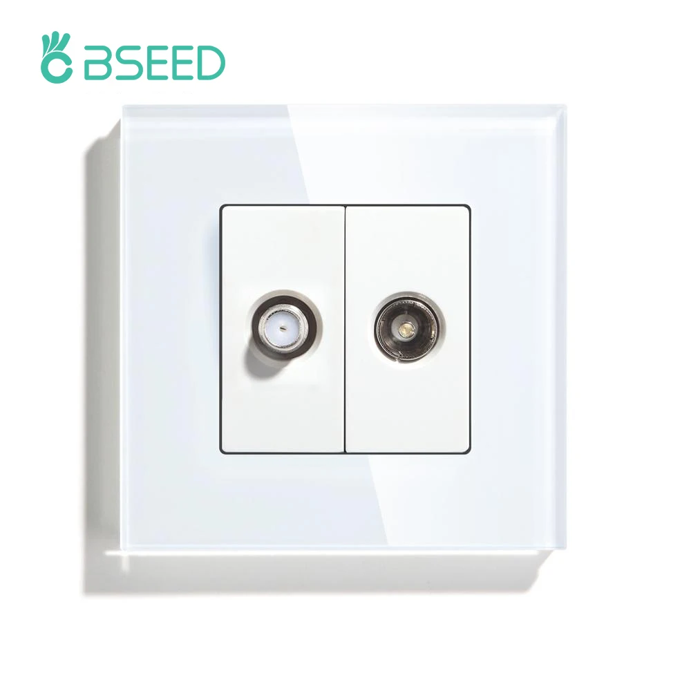 BSEED TV Wall Socket Satellite Power Outlet Television Antenna