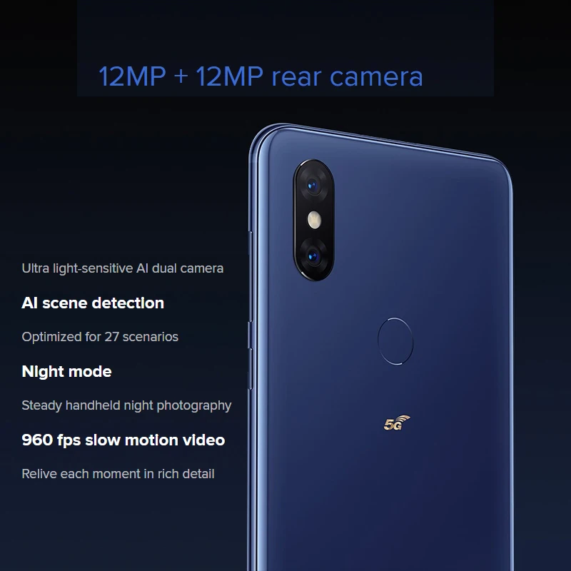 Глобальная версия мобильного телефона Xiaomi mi x 3 5G 6 Гб 64 Гб/128 ГБ Восьмиядерный