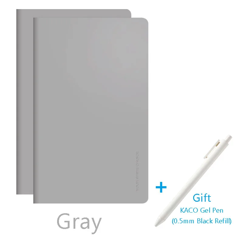 2 шт./упак. Xiaomi Mijia Kaco Noble paper notebook Chart планшеты планировщики Рисование notebook s PU Обложка 80 страниц для офиса школы - Цвет: Серый