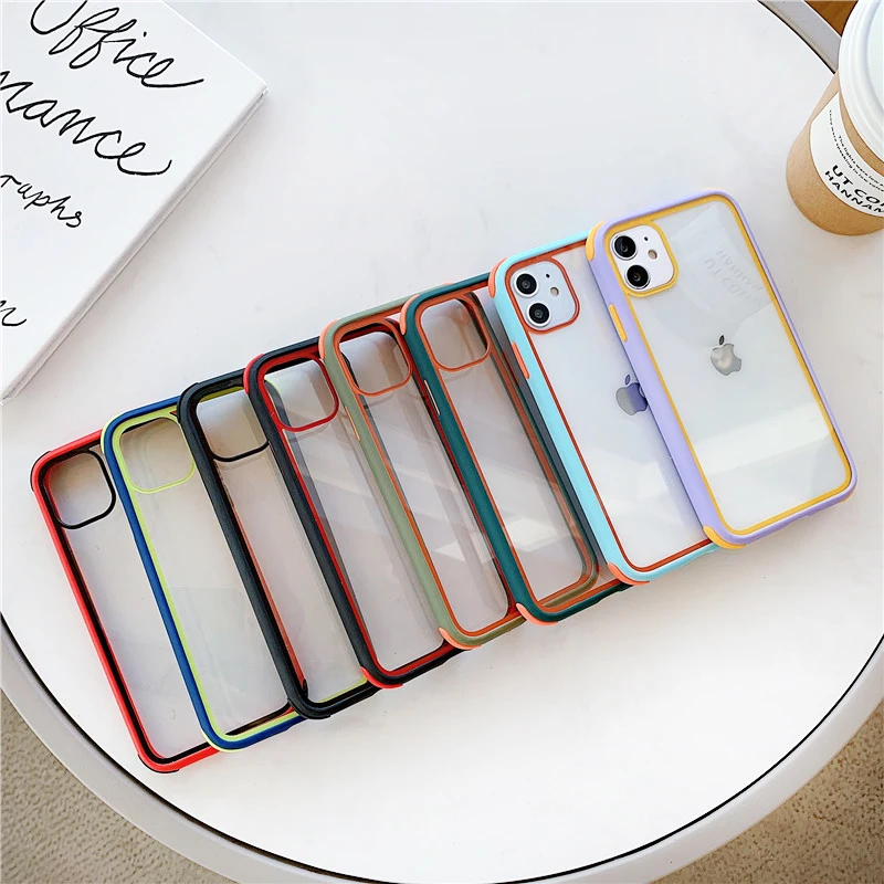 Мятный Гибридный простой матовый чехол-бампер для iPhone 11 Pro Max XR XS 6S 8 7 Plus