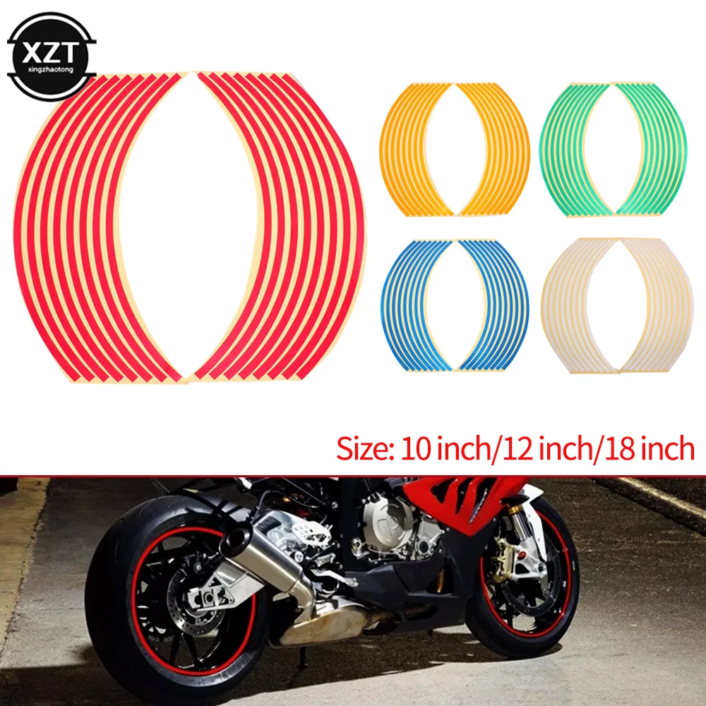 12 Inches Hot Sale Tape Bike Motorcycle Stickers Wheel Sticker Reflective Rim Stripe For Honda For Kawasaki Z750 Z800 puma official puma evo stripe shorts 8 inches 58581502