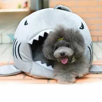 

Shark Shape Cat Little Dog Bed Lovable Pet Sleeping Sofa Bed Small Medium Pet Bed Kitten Indoor House Kennel Washable Mat
