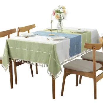 

Decorative Tablecloth Cotton Fabric Tassels Table Cloth Mantel Mesa Toalha De Mesa Rectangular Table Cover Home Hotel Textile
