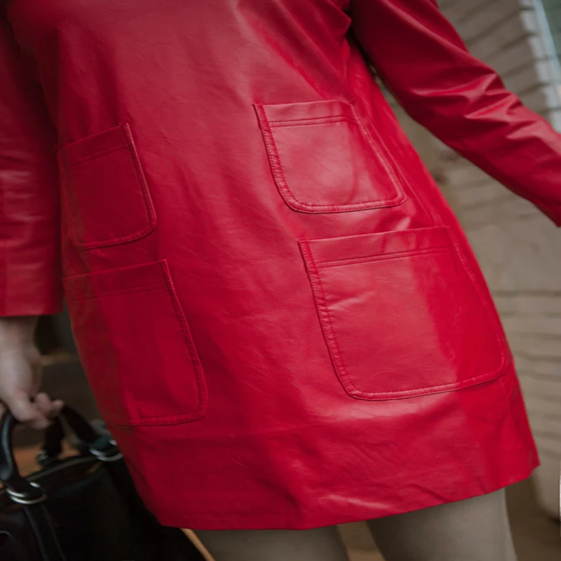 Элегантное женское платье осенне-зимние платья 2020 корейское винтажное кожаное