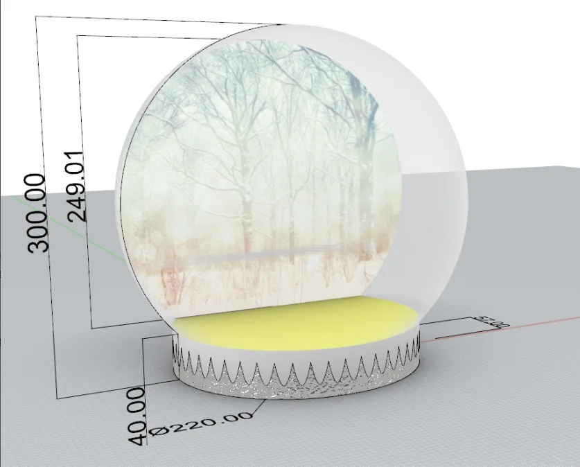  Customize inflatable snow globe with blower2.2m diameter x 3m H