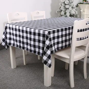 

TRed And Black Plaid/Black And White Plaid Cloth Rectangle Decorative Table Cover Festive Holiday Decoration
