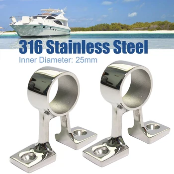

Hot Right End Stanchion 90 Degree Corrosion Resistance Easy Install Stainless Steel Bracket Tube 25mm Hardware Boat Handrail Fit