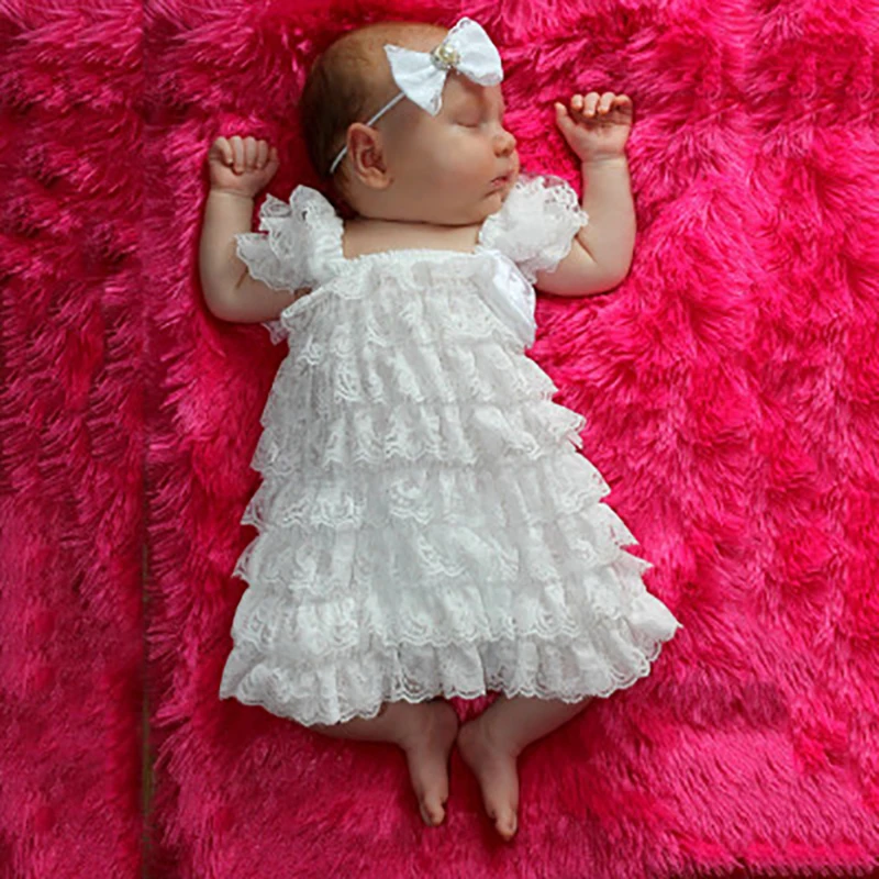 Cute Infant Baby Girls Romper Baby Girls Lace Ruffled Romper Bebe Toddler Infant Jumpsuit Cake Smash Outfit Baby 1st Birthday Outfit Photo Props Baby Jumpsuit Baby Jumpsuit Cotton 